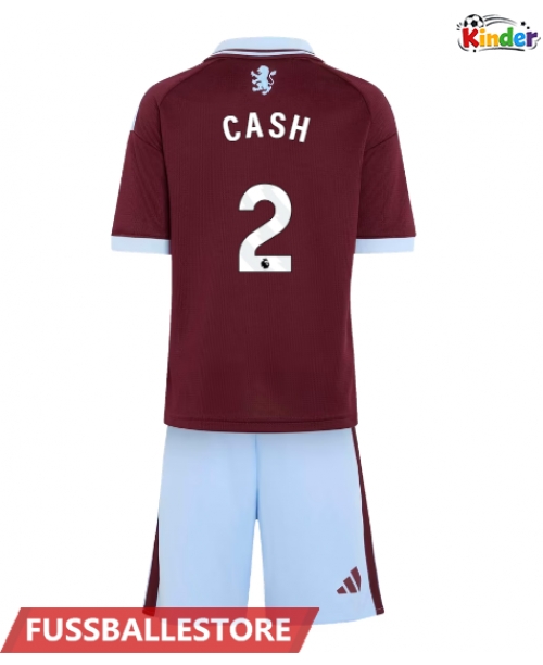 Günstige Aston Villa Matty Cash #2 Heimtrikotsatz Kinder 2026-27 Kurzarm (+ Kurze Hosen)